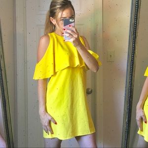 Yellow Zara Off the Shoulder Dress *new w/ tags”